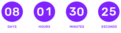 Bold circle-filled countdown timer from CountdownBuilder integrated into an email campaign