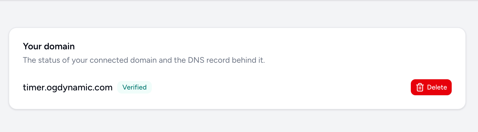 Domain verified successfully in Countdown Builder