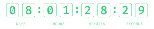 Elegant rounded rectangle bordered countdown timer char from CountdownBuilder in an email design
