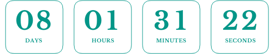 Elegant rounded rectangle bordered countdown timer from CountdownBuilder in an email design