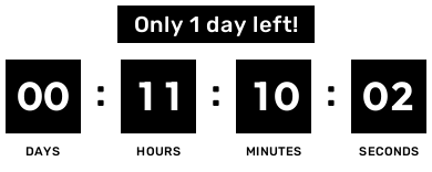 Countdown timer preview shown inside a marketing email