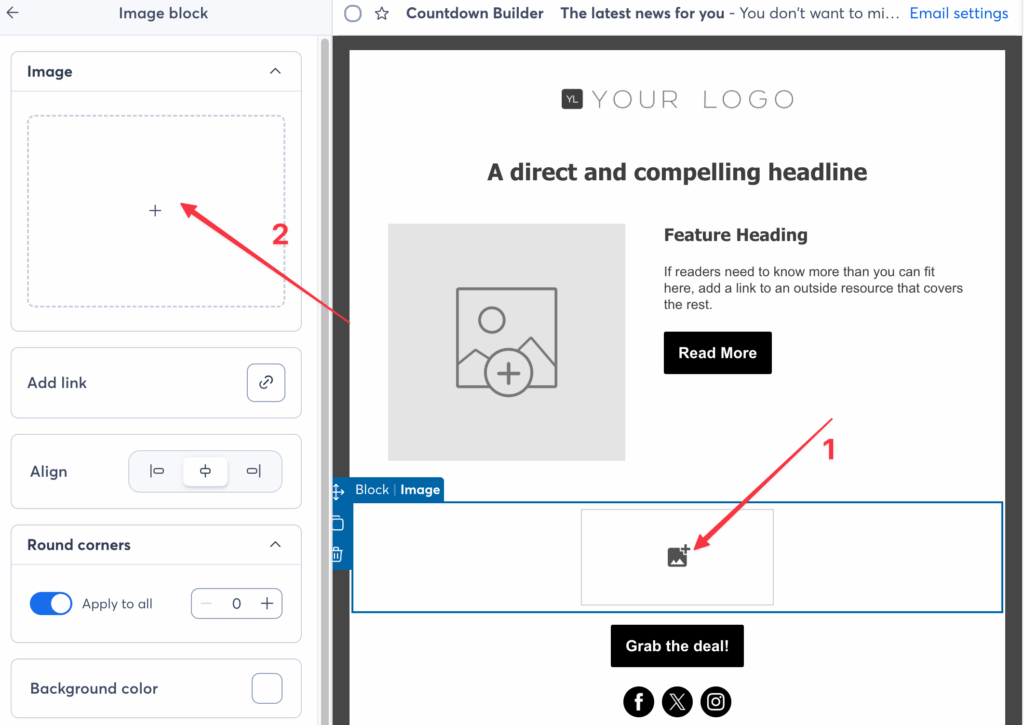 edit image block constant contact